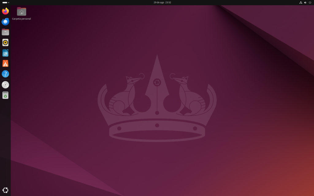 Escritorio de Ubuntu.