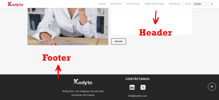 Encabezado y Pie de Página de Kodyto.