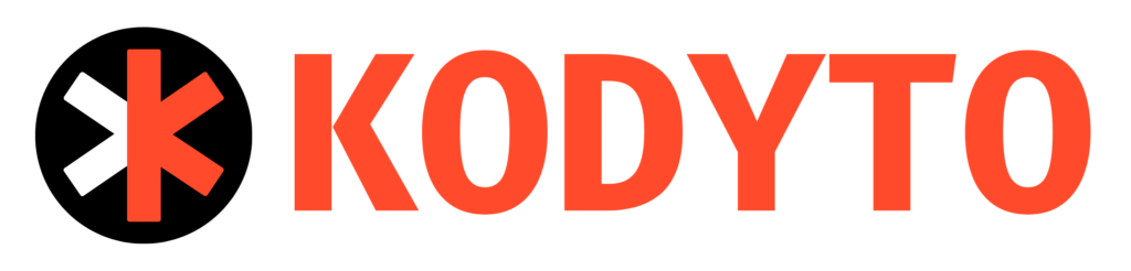 Logotipo de Kodyto. Blanco.