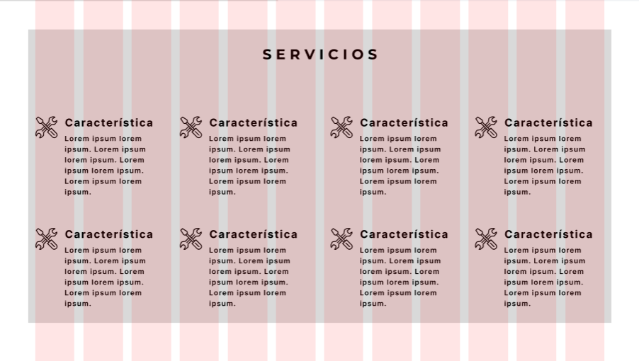 Sección de Servicios en el diseño de Kodyto, fase preliminar.