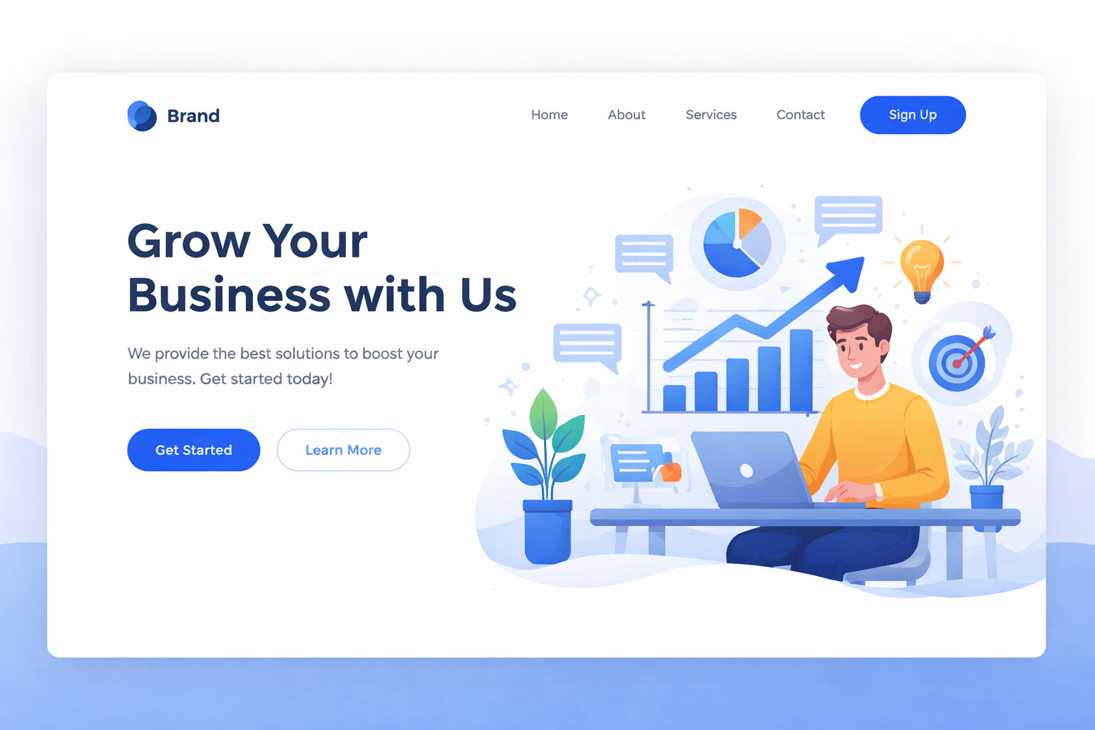 Ejemplo de hero-section típica.