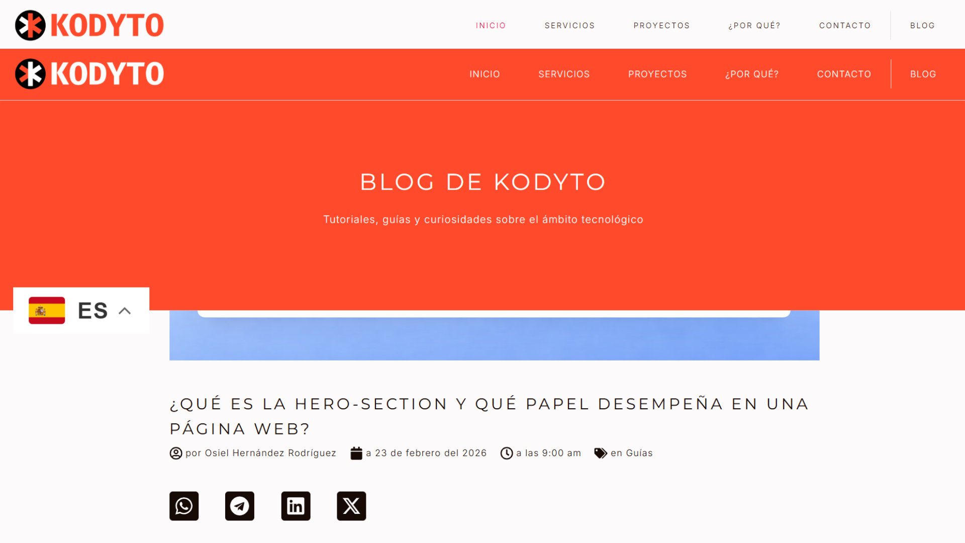 Nuevo Header, Footer, Blog y Entradas para la renovada web de Kodyto.