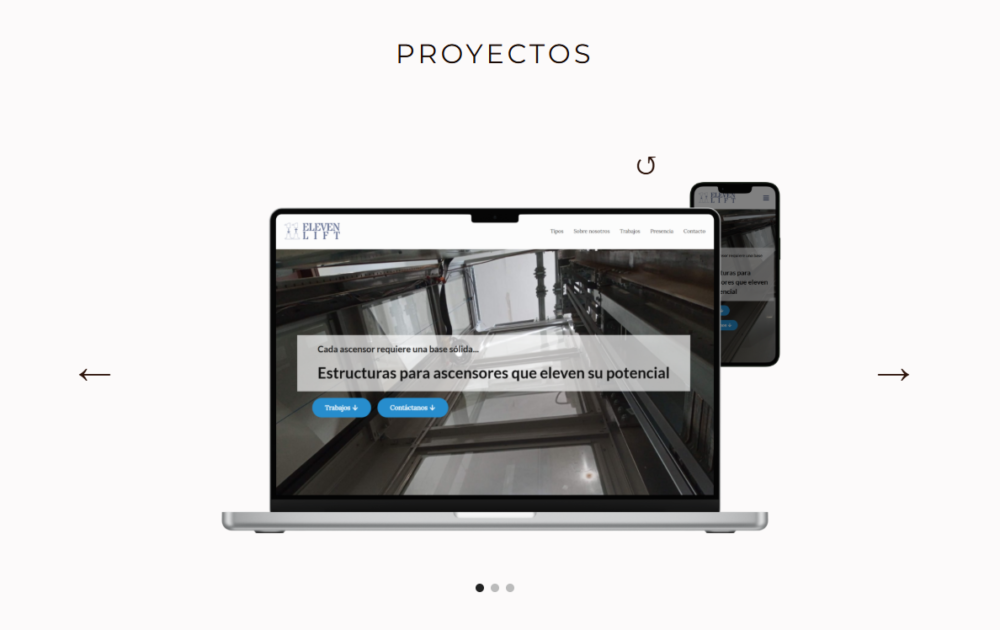 Sección de proyectos de la web de Kodyto en su primer restyling.